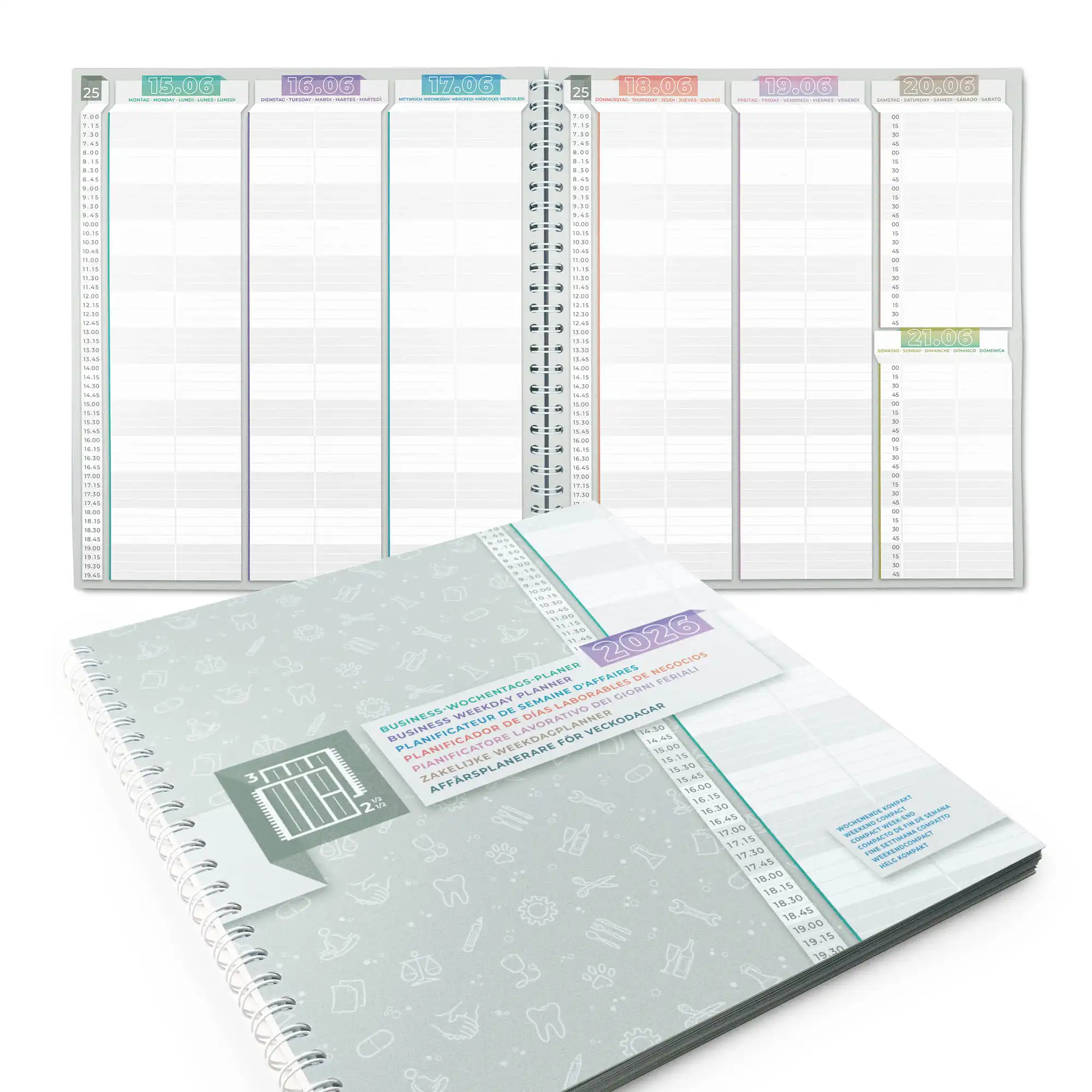 02 Wochenplaner Kalender Business Terminbuch großes Bestellbuch XXL 2026 Terminplaner hochwertig KochDialog