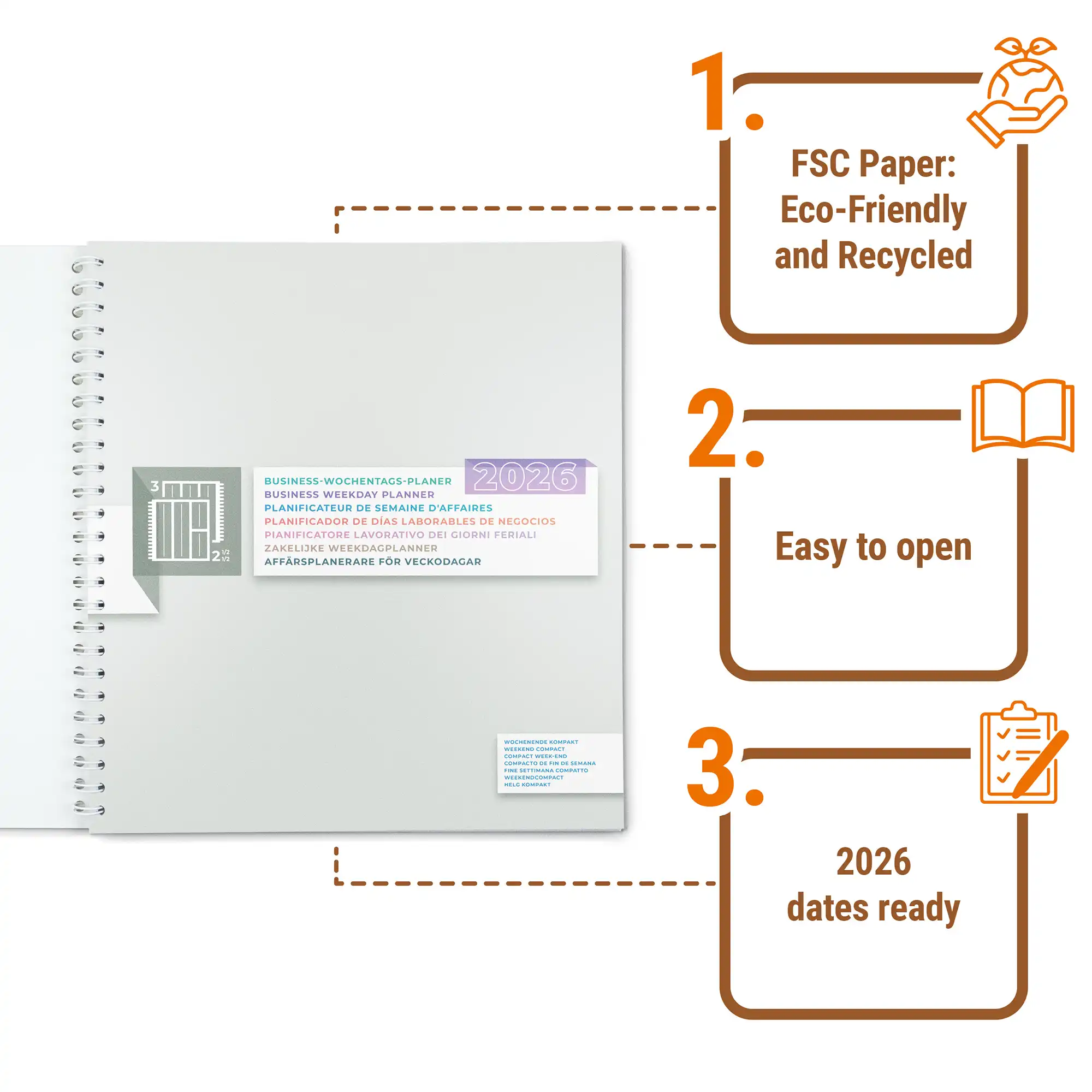 04 Wochenplaner Kalender Business Terminbuch großes Bestellbuch XXL 2026 Terminplaner hochwertig KochDialog