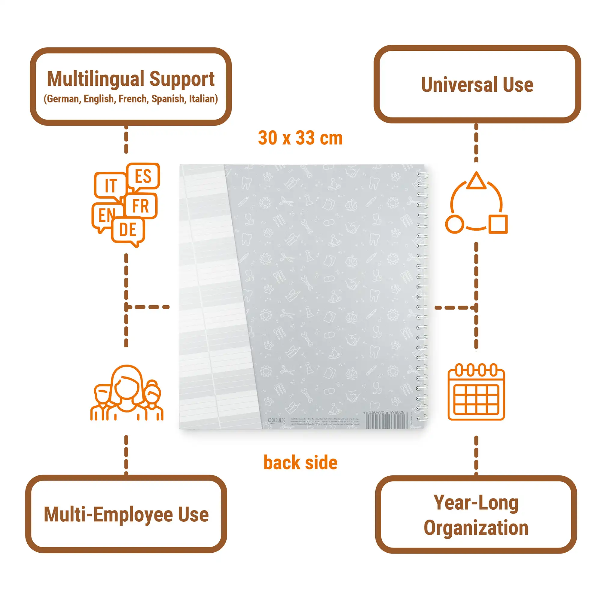05 Wochenplaner Kalender Gastronomie Event Terminbuch großes Bestellbuch XXL 2026 Terminplaner hochwertig Arbeit Wochenende KochDialog