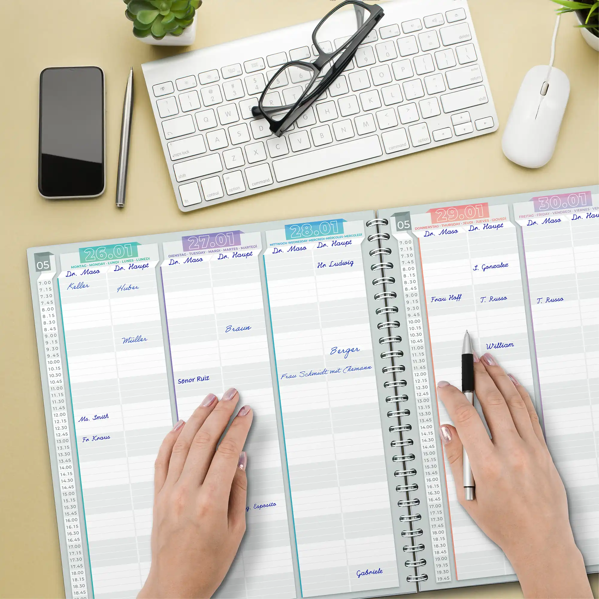 07 Wochenplaner Kalender Business Terminbuch großes Bestellbuch XXL 2026 Terminplaner hochwertig KochDialog