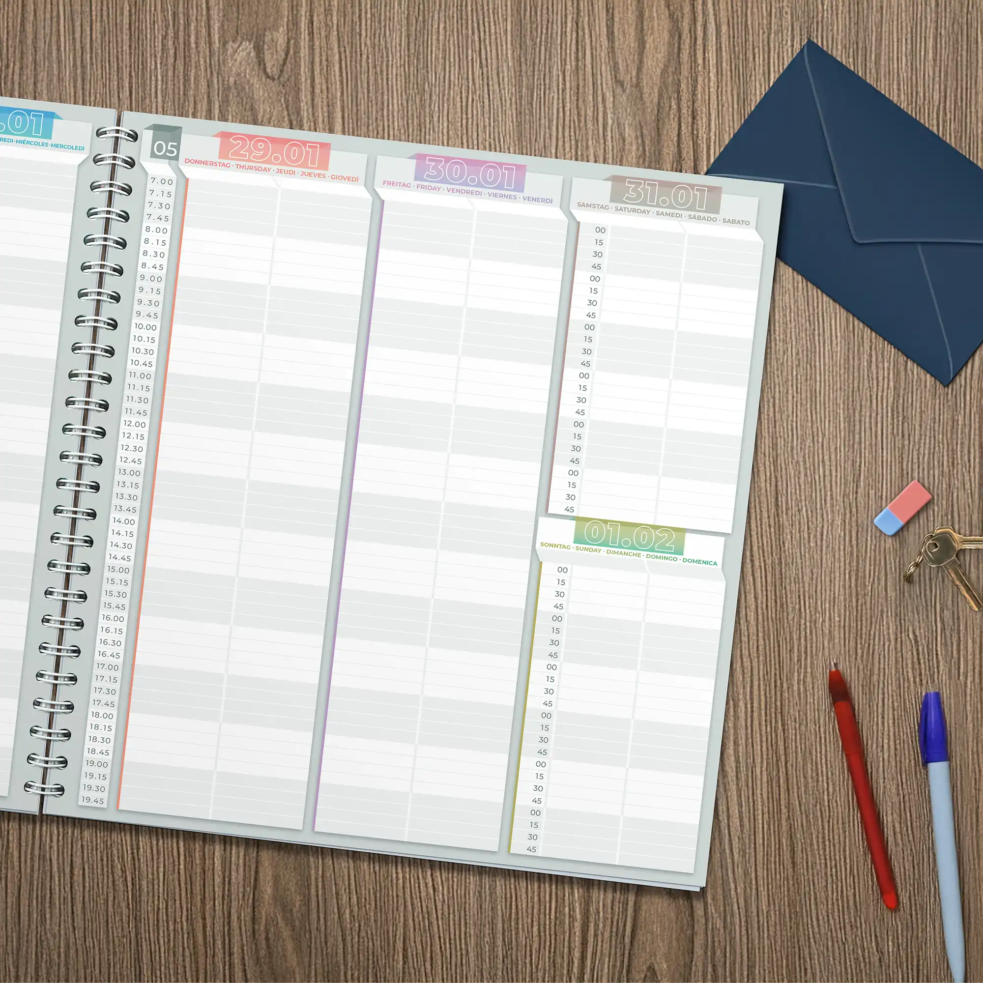 08 Wochenplaner Kalender Business Terminbuch großes Bestellbuch XXL 2026 Terminplaner hochwertig KochDialog