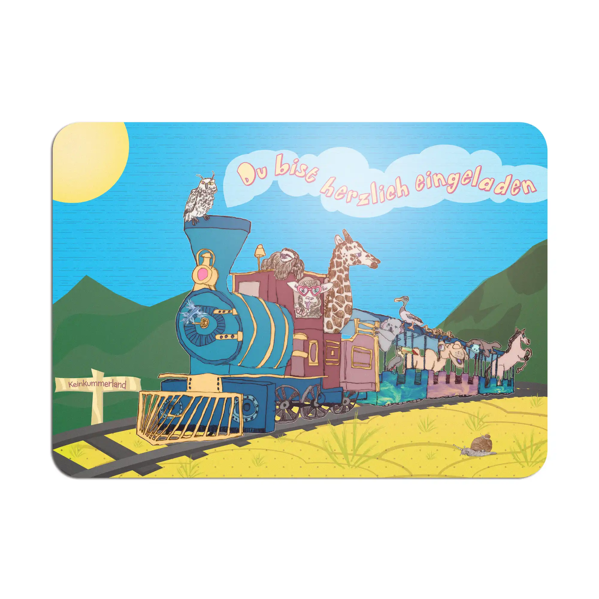 Einladungskarten_Kindergeburtstag_Einladungen_Geburtstag_Junge_Mädchen_Einladungskarte_Kinder_Erwachsene_Teenager_Zug_gezeichnet_front